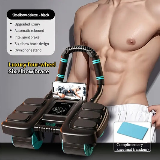 ROLO ABDOMINAL DE REBOTE AUNTOMÁTICO COM ALMOFADAS DE SUPORTE PARA COTOVELO (SMART AB ROLLER)