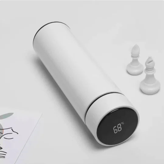 GARRAFA TÉRMICA INTELIGENTE EM AÇO INOXIDÁVEL, COM DISPLAY LED