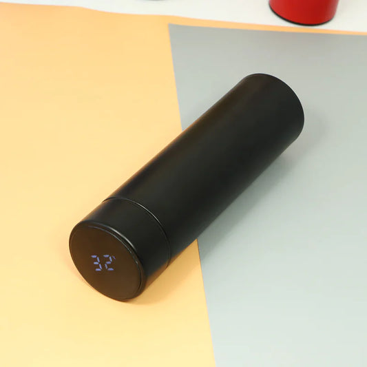 GARRAFA TÉRMICA INTELIGENTE EM AÇO INOXIDÁVEL, COM DISPLAY LED