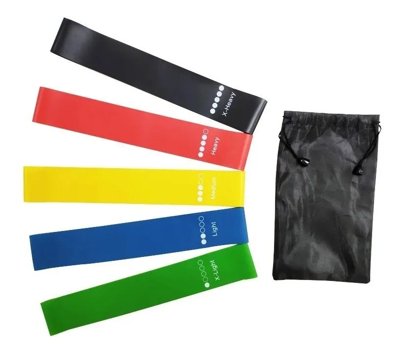 KIT DE BANDAS DE RESISTÊNCIA DE LÁTEX NATURAL - 5 unidades