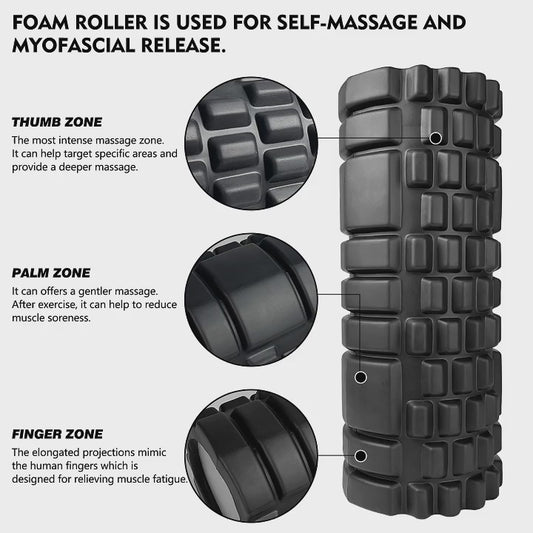 ROLO DE LIBERAÇÃO MIOFASCIAL (FOAM ROLLER) PILATES & YOGA "ESPUMA DE ALTA TECNOLOGIA"