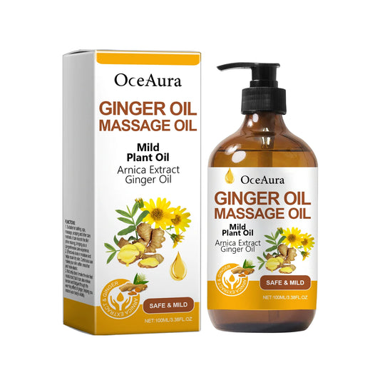 ÓLEO DE MASSAGEM DE GENGIBRE E EXTRATO DE ARNICA DE 100ml COM GLICERINA E VITAMINA E - SEM ÁLCOOL E INGREDIENTES NATURAIS