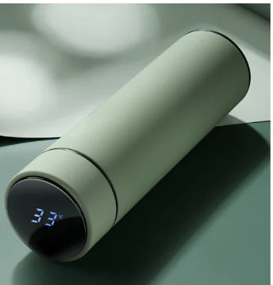 GARRAFA TÉRMICA INTELIGENTE EM AÇO INOXIDÁVEL, COM DISPLAY LED